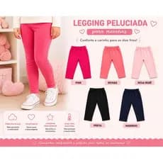 Calça Legging Lisa Escolar Menina/Feminina Infantil do 1 ao 14 Peluciada Flaneldada Quentinha