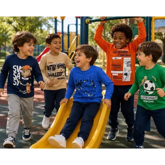 Kit 8 Peças Moletom Infantil Menino Conjunto Masculino Inverno Manga Longa