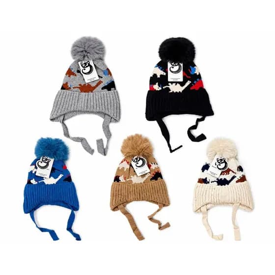 Touca Gorro Infantil Dinossauro Menino Forrada Inverno Quentinha Masculina