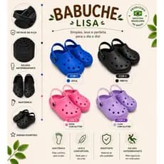 Sandalia Babuche Lisa Infantil Confortavel Menino e Menina Leve e Macia