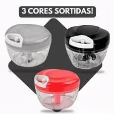 Processador Triturador Manual de Alimentos 3 Lâminas 500ml - (Cores Sortidas)
