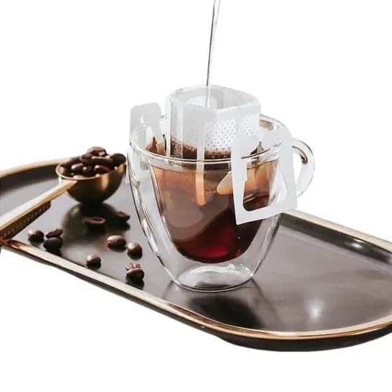 Conjunto de 50 Filtros de Café Individuais Portáteis com Alça para Copo (Drip Coffee)