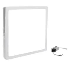 Plafon Led, Painel LED Sobrepor Quadrado 24w Branco, luz amarela (3000k) 28,5x28,5cm, 110-220(BIVOLT)