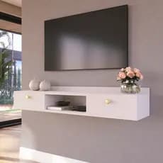 Rack Penteadeira Suspensa 120cm Beauty Móveis 2 Portas Nicho Central MDP Quarto Sala Multiuso Painel