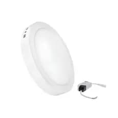 Plafon LED, Painel LED Sobrepor Redondo 24w Branco,  28,5x28,5cm, 110-220v(BIVOLT) - 3000K- Amarelo
