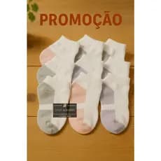 Kit 6 - 24 Pares Meias Soquete Feminina 100 % Algodão Direto Da Fabrica(kit6,12,15,18,24)