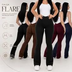 Calça Legging Flare Empina Bumbum leg boca de sino bailarina Zero Transparência Inverno