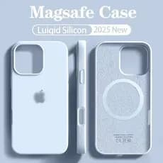 Capa De Silicone Líquido Genuíno Para iPhone 17 Serve 13/14/15/16 Pro Max Com Janela Pop-up Animada