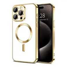 Capa Magnética Transparente De Luxo-Carregamento Sem Fio Magsafe Para iPhone11/12/13/14/15/16 Pro E Max &-*