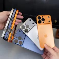 Capa Luxuosa Com Moldura De Metal 3 Em 1 Filme De Lente Para iPhone 13-17 Pro Max * *-& -
