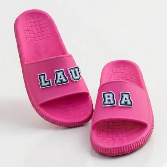 Chinelo Menina Infantil Slide Confortável Leve Macio Personalizado com Nome