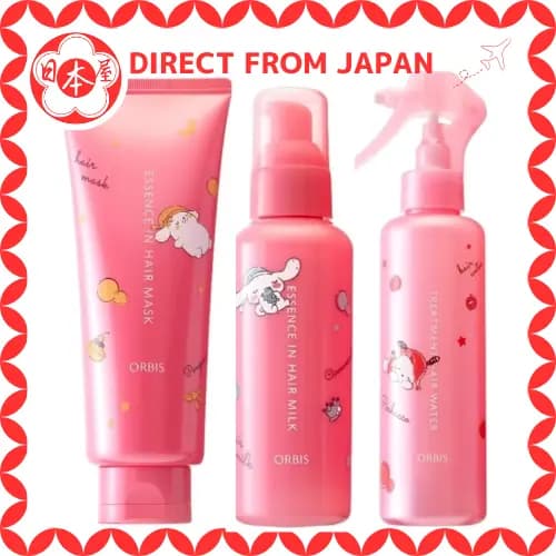 [Directo do Japão] ORBIS Essence in Hair Milk - Frasco com design exclusivo da colaboração com os personagens Sanrio -