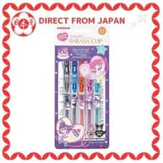 [Direto do Japão] Caneta Esferográfica Zebra Gel Sarasa Clip 0.5mm Sanrio My Melody & Kuromi Coloridas Kit