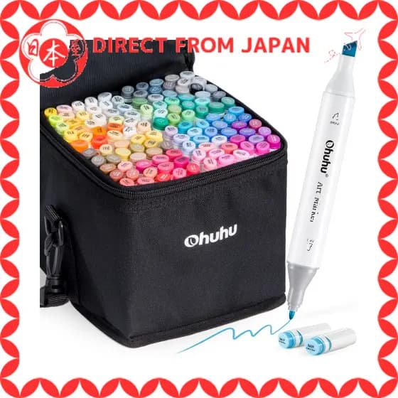 [Direto do Japão] Ohuhu Caneta Marcadora 120 Cores para Quadrinhos, Tinta à Base de Álcool, Dupla Ponta Grossa e Fina,