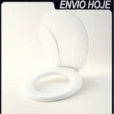 UNIVERSAL Assento Sanitário Oval Branco Resistente Universal Resistente Encaixe Banheiro