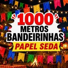Kit 1000 Metros Bandeirinhas de Festa Junina Seda Decoração Julina São João Quermesse Arraia
