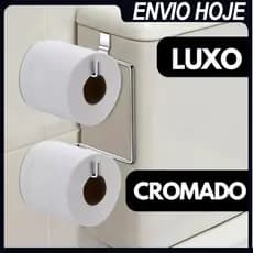 Suporte Papel Higiênico Duplo Para Caixa Acoplada Cromado
