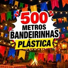 Kit 500 Metros Bandeirinhas Festa Junina Plástico Decoração Julina São João Arraia Bandeirola