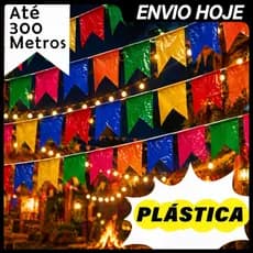 Bandeirinhas Festa Junina Plástico Resistente Decoração Bandeirola São João Arraia Até 300 Metros