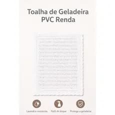Toalha para Geladeira PVC com Renda Branca Lavável 35x55cm Decorativa Resistente
