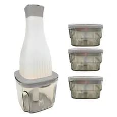 Triturador de Alimentos 4em1 Processador Moedor Elétrico Carnes, Legumes, Temperos Potente 250w com 4 potes