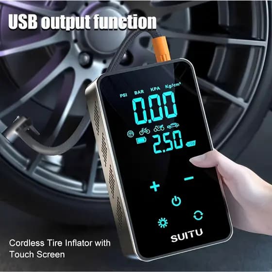 Bomba De Ar Compressor Encher Pneu De Carro Bike Moto Eletrica 150psi Touch Screen