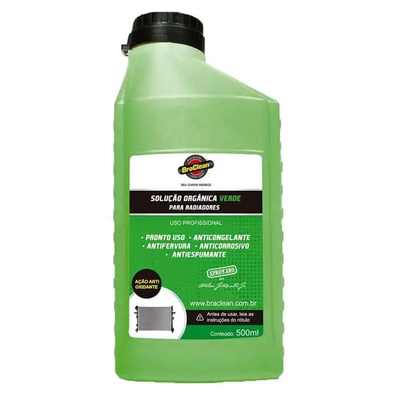 Melhor Solucao para Radiador 500ml Pronto Uso Verde manutenção do arrefecimento BraClean