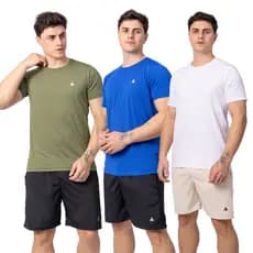 Kit 3 Camisetas Masculina Lisas Dry Fit Manga Curta Academia Camisa Malhar Dia A Dia Premium