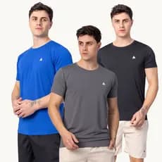 KIT 3 Camisetas Dry Fit Masculina Poliamida c/ elastano confortável Envio Rápido Várias Cores