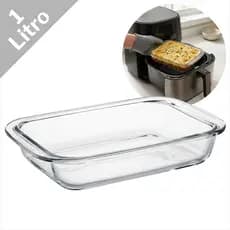 Travessa Marinex 1L Vidro Temperado Resistente Para Assar Forno Air Fryer