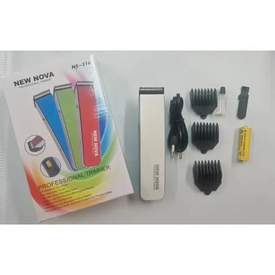 Máquina De Cortar Cabelo Profissional Recarregável NOVO NS-216 AZUL PRETO BALANCO