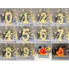 Numero Led Luminária 3D Decorativa Branco  21CM 0-9