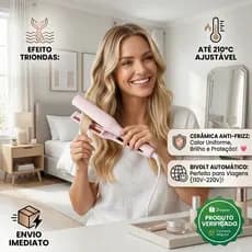 Modelador De Ondas Triondas Wavy Efeito Sereia Profissional Bivolt Cerâmica Rosa Rose Gold Premium
