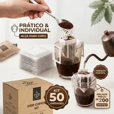 Filtro de Café Drip Coffee Kit 50 Unidades Descartável com Alça para Copo Coador Portátil Individual