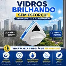 Limpador de Vidro Magnético Dupla Face para Janela 3 a 8mm com Corda de Segurança