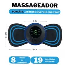 Kit Massageador Elétrico EMS Tapete Massageador Pés e Muscular Portátil USB Alívio de Dores 8 Modos