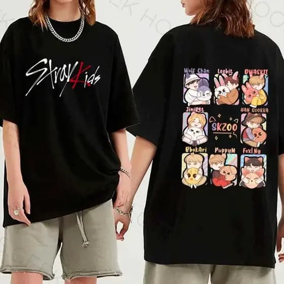 Camisa Estampada Stray Kids SKZOO Camiseta Unissex masculino e feminino fio 3.0 Envio Imediato