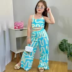 Conjuntos Infantil Pantalona e Cropped 4 au 12