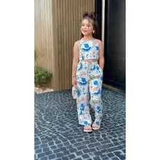 Conjuntos Infantil Feminino Cropped + Calça Pantalona Moda Menina 4 a 12