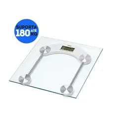 Balança Digital Vidro Temperado Quadrada Suporta 180k Corporal Alta Precisao