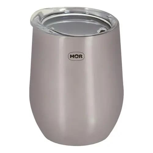 Copo Térmico Com Tampa 360 Ml Cores Mor Cor Cinza Liso