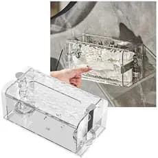 Suporte Papel Higiênico Luxo Transparente Retangular Multiuso com Ventosas