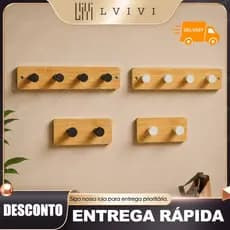 Suporte de parede multifuncional com 2/4 ganchos, ideal para decoração.
