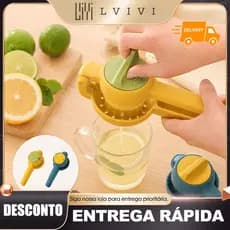 Espremedor de Fruta Manual Giratório Com Rotação Para Suco Laranja Limão Uso Fácil