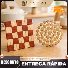 Descanso de panela em bambu kit com 4/8pçs