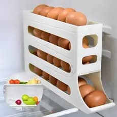Porta Ovos de 3 andares Bandeja Dispenser Rolante Organizadora ate 21 Un.