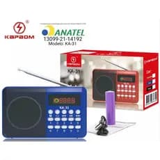 Rádio Retrô Fm Recarregável Bluetooth Kapbom Ka-31 Colorido Entrada De Cartão E De Fone De Ouvido