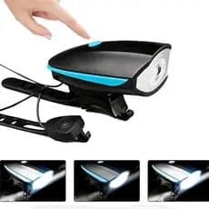 Farol De Bike Lanterna Led Com Buzina Som Alto Recarregável Bicicleta A Prova D´agua Potente Aquariu