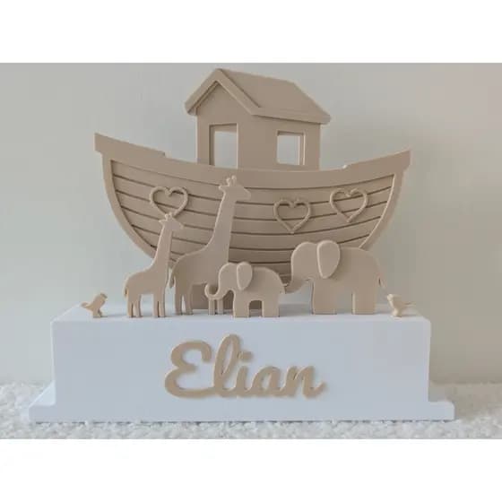 Decoração Berçário Arca de Noé Quarto Bebê Enfeite Animais 3D Premium Artesanal