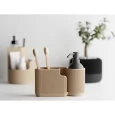 Porta Escova Dentes Suporte Sabonete Banheiro Organizador 3D Premium Design Canelado